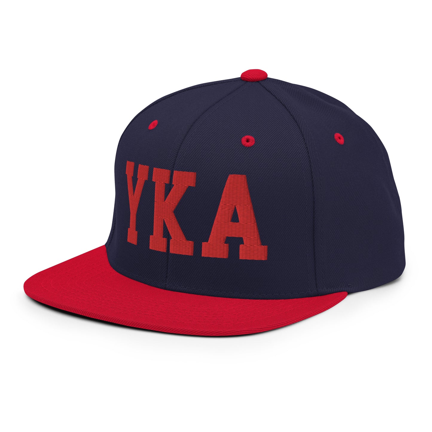College-Style Classic Snapback Hat • Red • YKA Kamloops • YHM Designs - Image 21