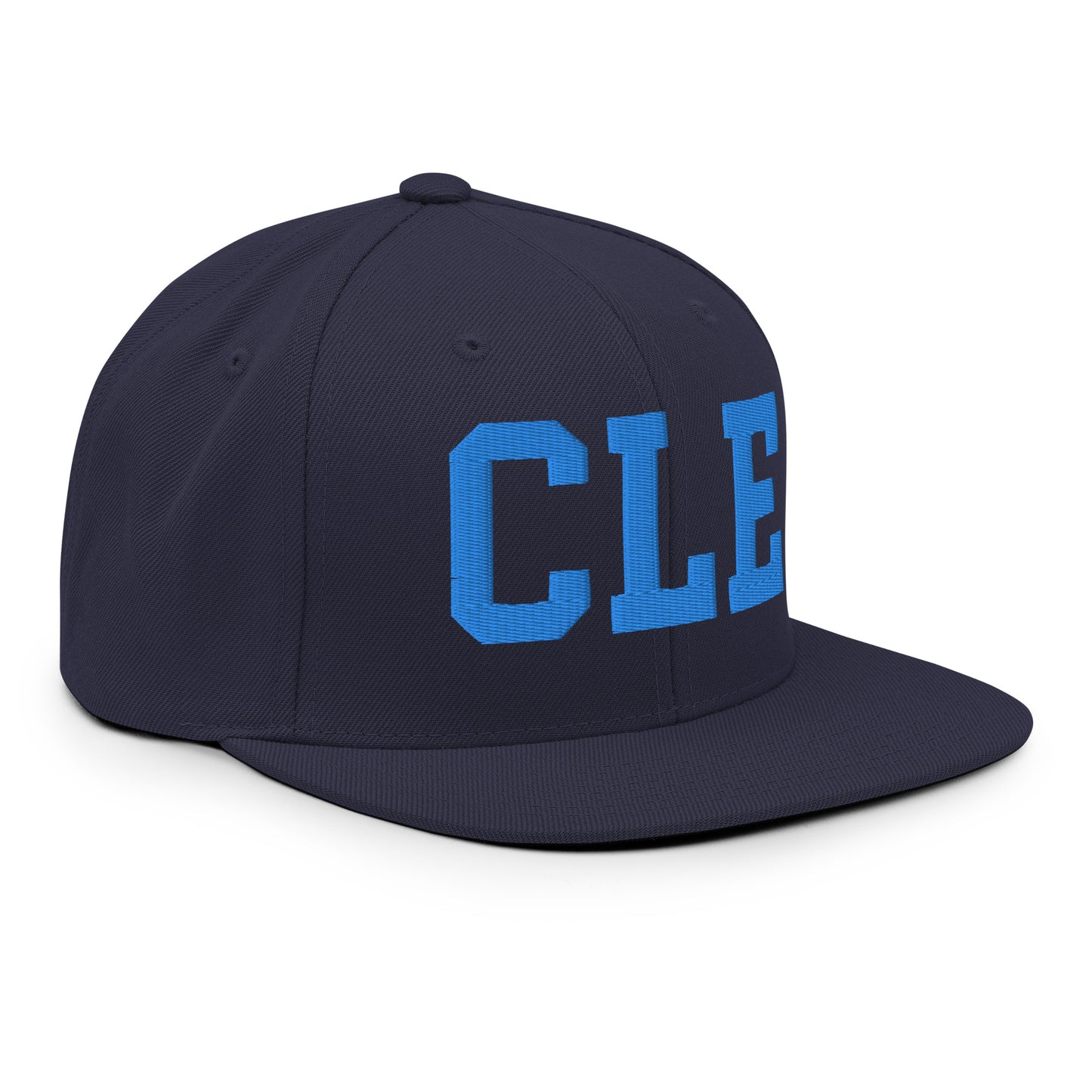 College-Style Classic Snapback Hat • Aqua Blue • CLE Cleveland • YHM Designs - Image 10