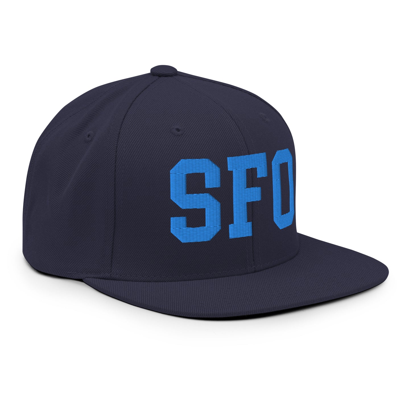 College-Style Classic Snapback Hat • Aqua Blue • SFO San Francisco • YHM Designs - Image 10