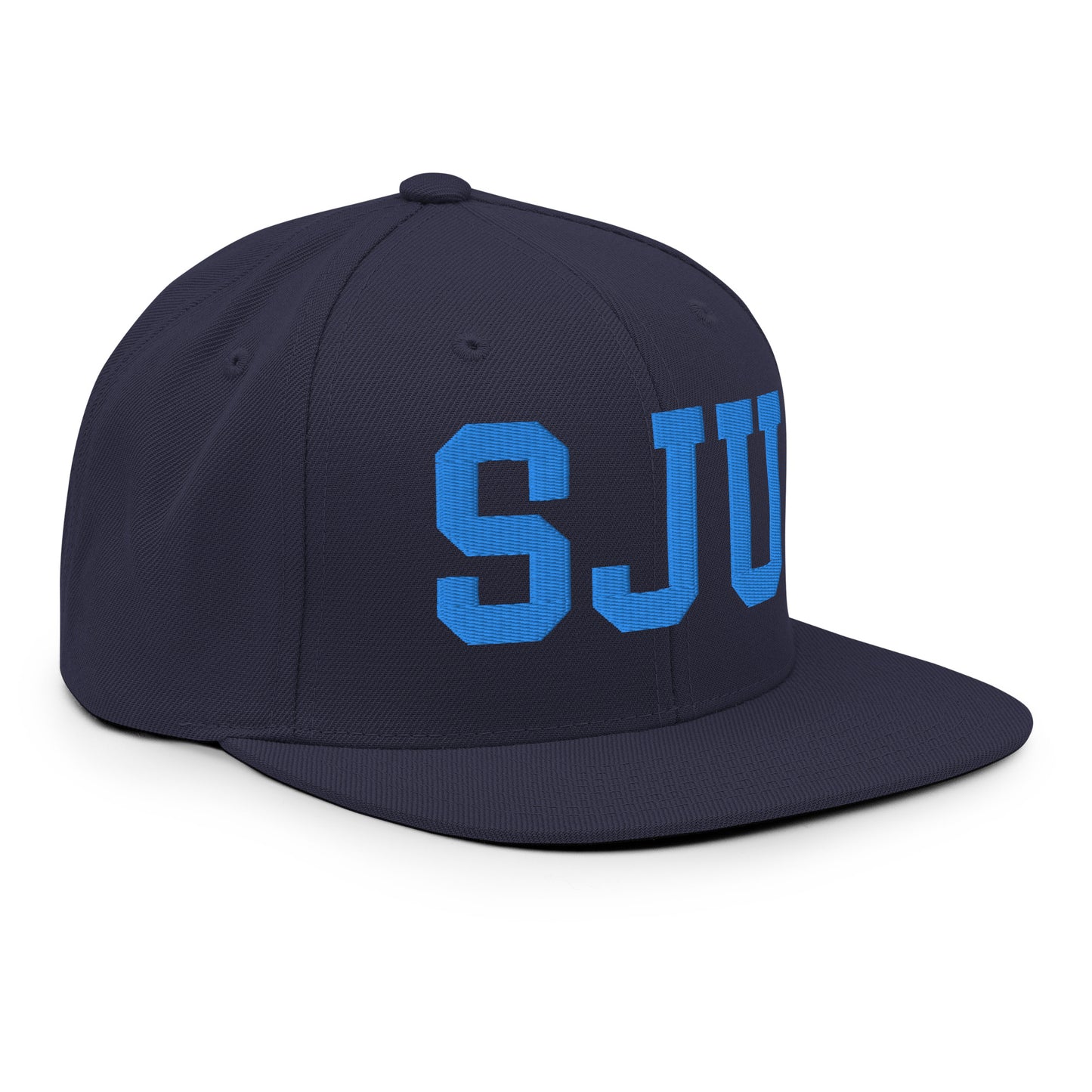College-Style Classic Snapback Hat • Aqua Blue • SJU San Juan • YHM Designs - Image 10