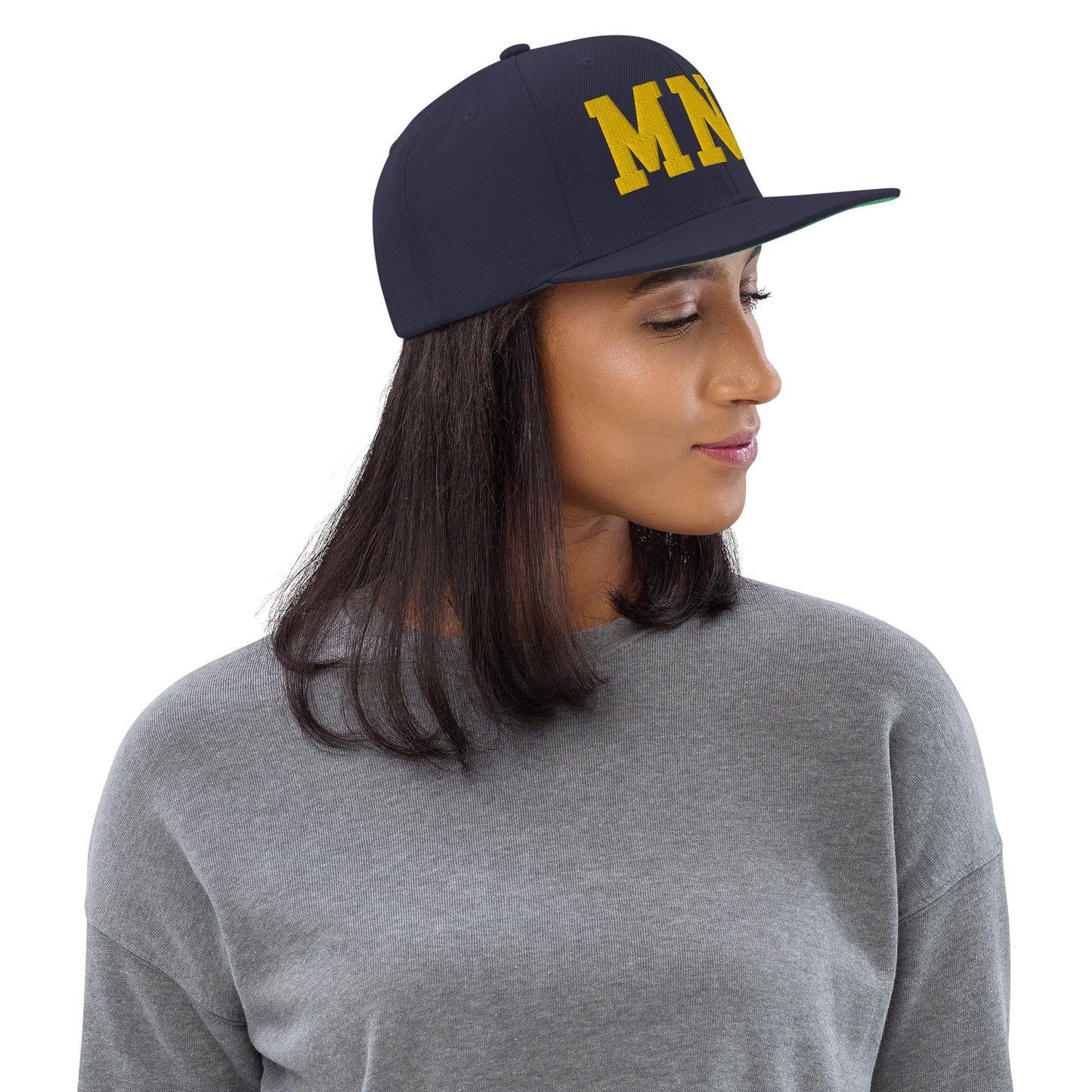 College-Style Classic Snapback Hat • Gold • MNL Manila • YHM Designs - Image 02