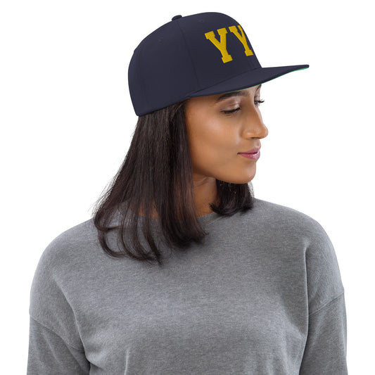 College-Style Classic Snapback Hat • Gold • YYJ Victoria Souvenir • YHM Designs - Image 02