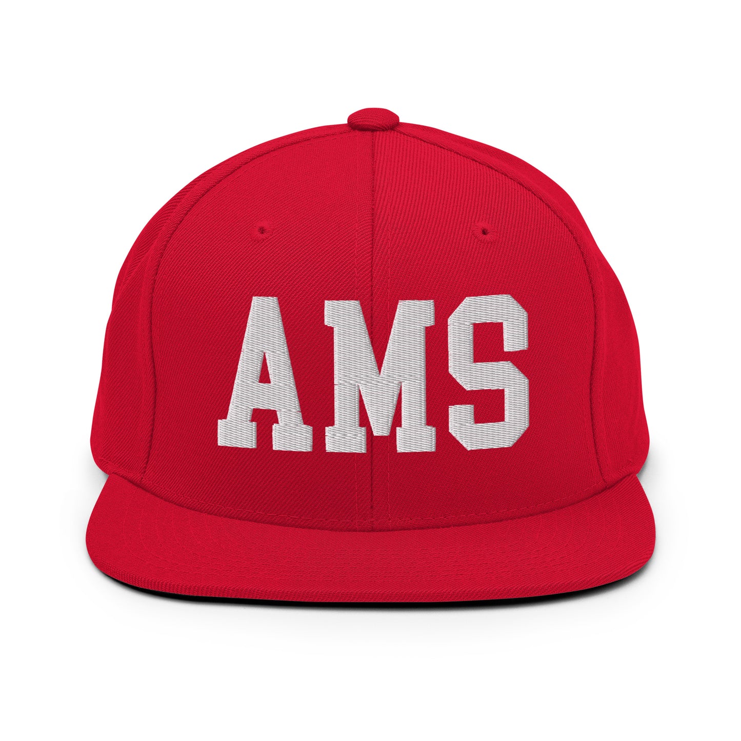 College-Style Classic Snapback Hat • White • AMS Amsterdam • YHM Designs - Image 26