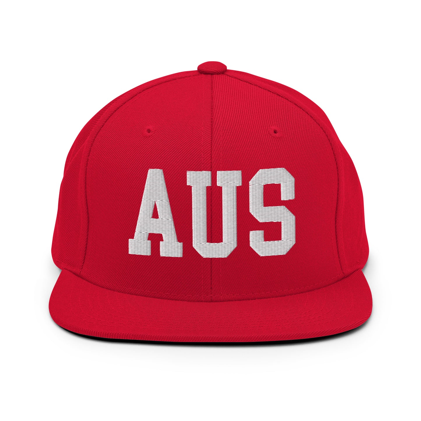 College-Style Classic Snapback Hat • White • AUS Austin Souvenir • YHM Designs - Image 26
