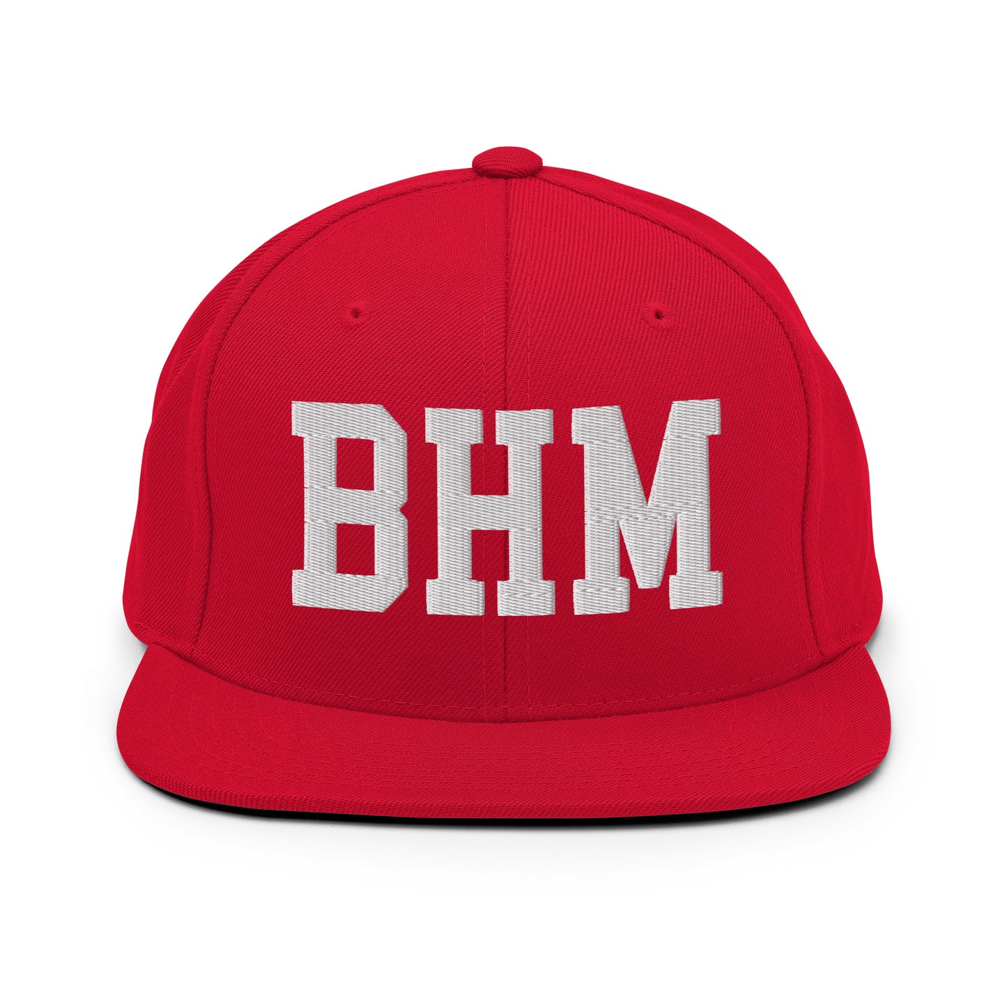 College-Style Classic Snapback Hat • White • BHM Birmingham • YHM Designs - Image 26