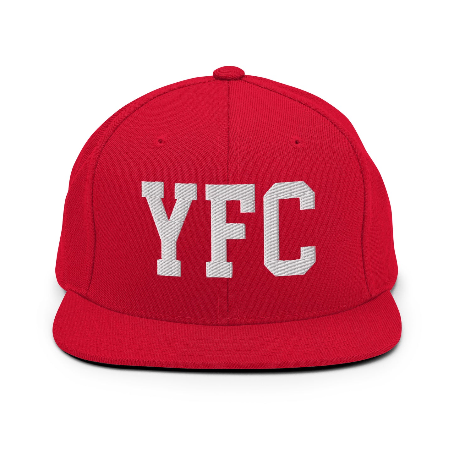 College-Style Classic Snapback Hat • White • YFC Fredericton Souvenir • YHM Designs - Image 26