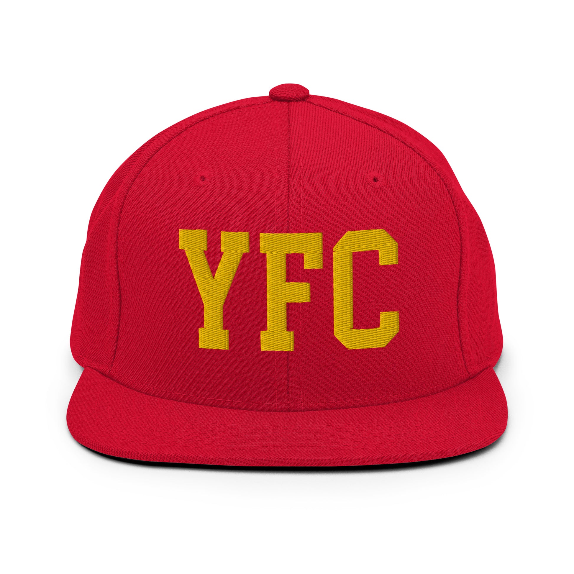 College-Style Classic Snapback Hat • Gold • YFC Fredericton Souvenir • YHM Designs - Image 18