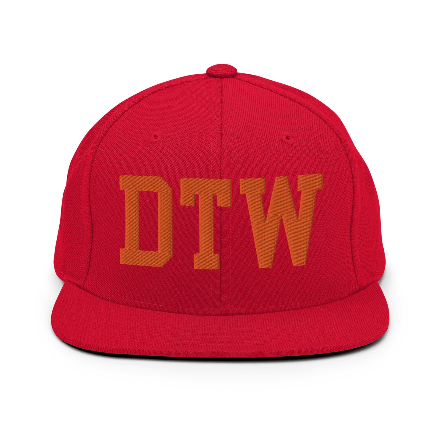 College-Style Classic Snapback Hat • Orange • DTW Detroit • YHM Designs - Image 27