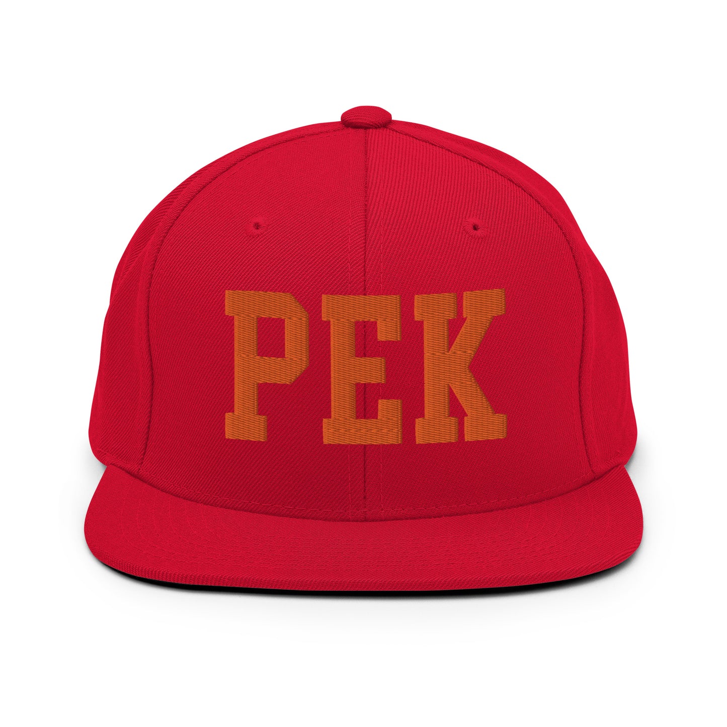 College-Style Classic Snapback Hat • Orange • PEK Beijing • YHM Designs - Image 27