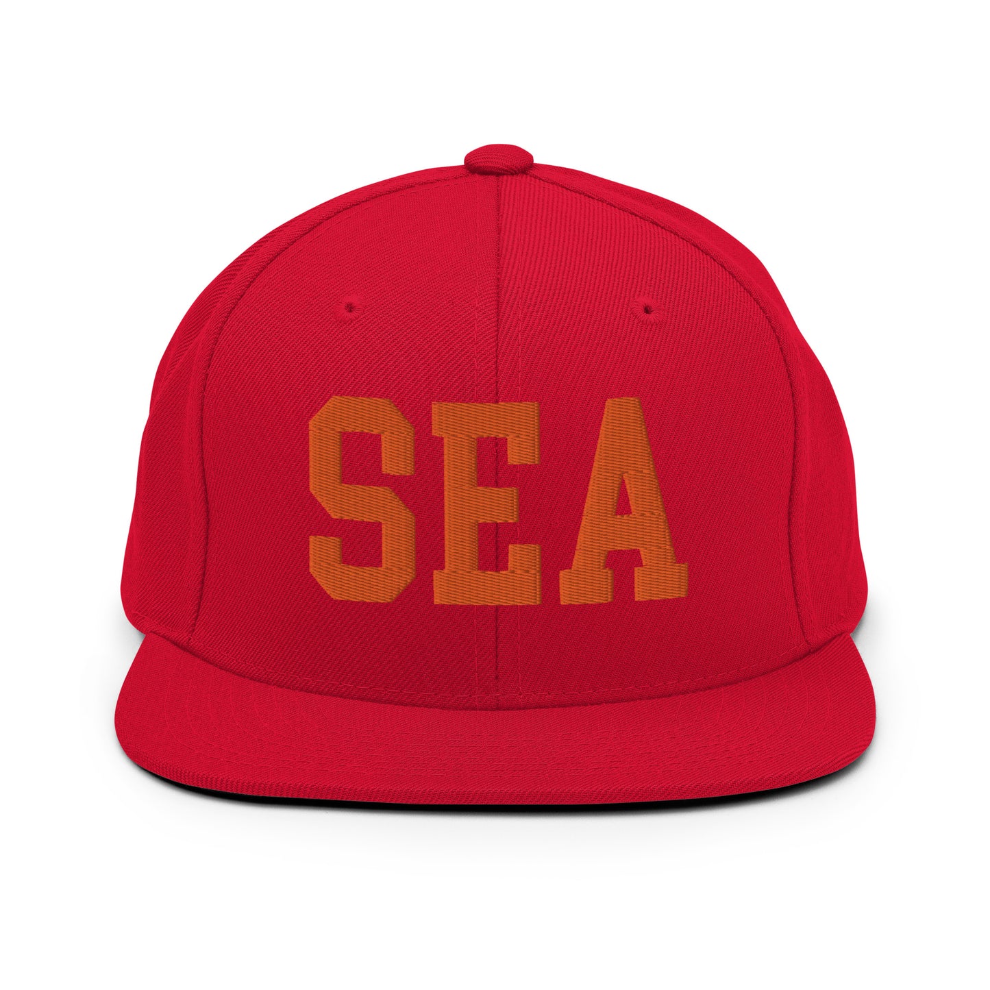 College-Style Classic Snapback Hat • Orange • SEA Seattle • YHM Designs - Image 27