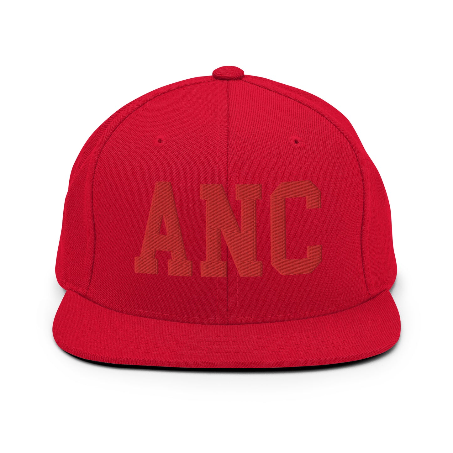 College-Style Classic Snapback Hat • Red • ANC Anchorage • YHM Designs - Image 23