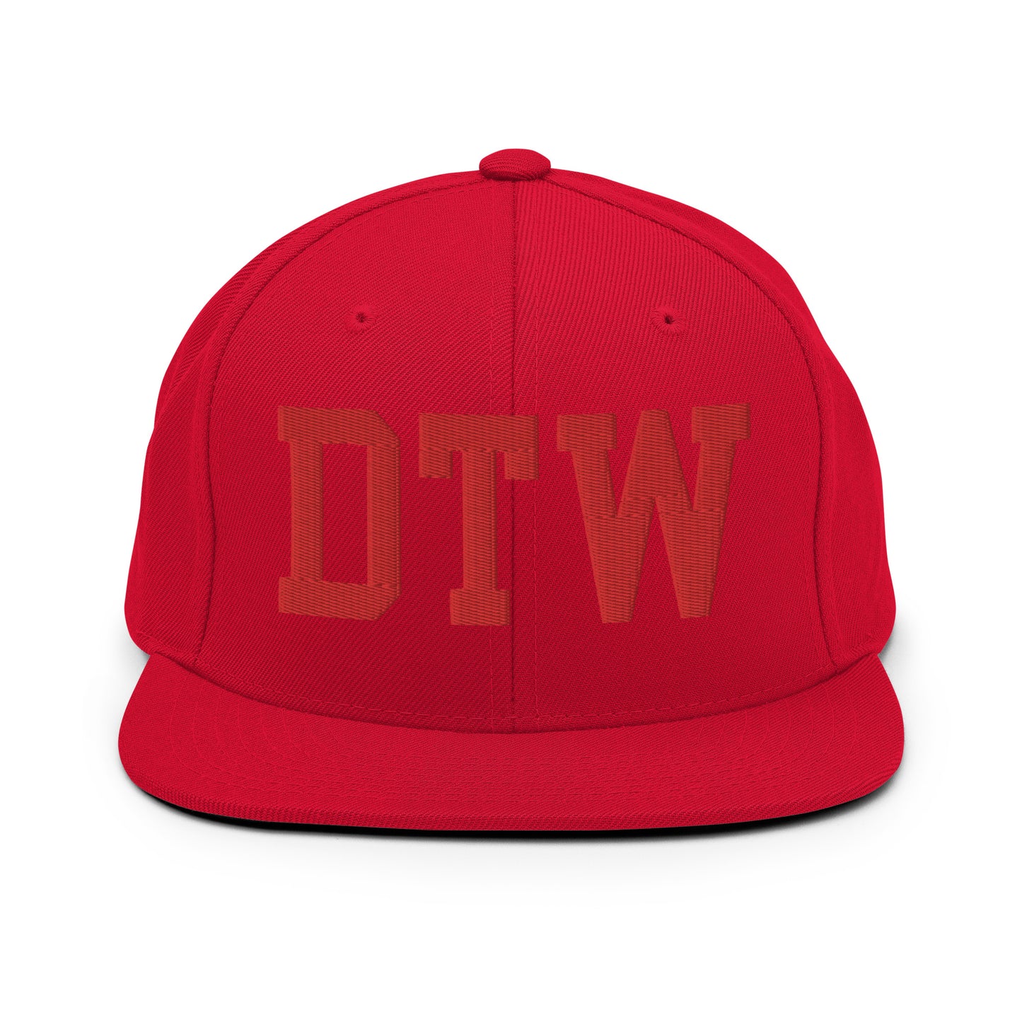College-Style Classic Snapback Hat • Red • DTW Detroit • YHM Designs - Image 23