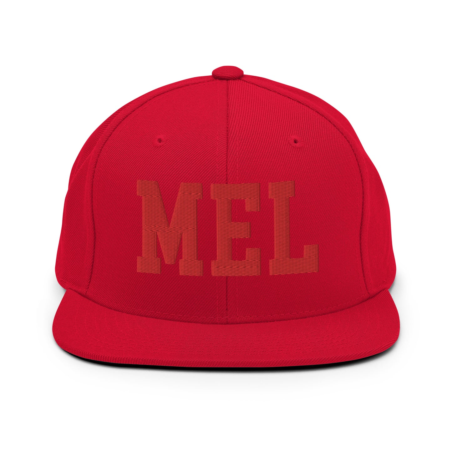 College-Style Classic Snapback Hat • Red • MEL Melbourne • YHM Designs - Image 23