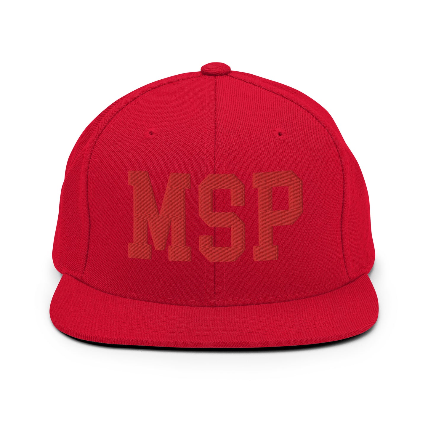 College-Style Classic Snapback Hat • Red • MSP Minneapolis • YHM Designs - Image 23