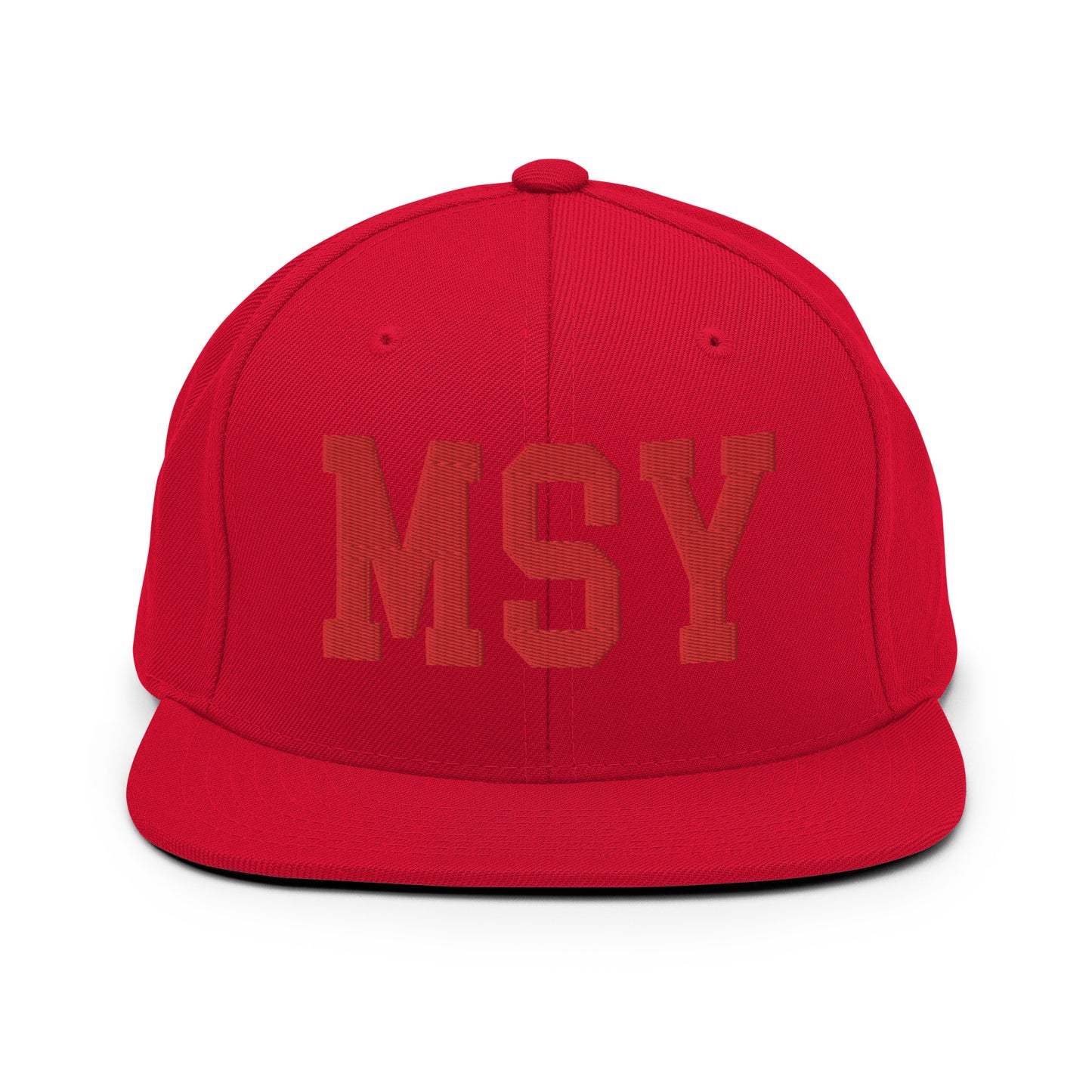 College-Style Classic Snapback Hat • Red • MSY New Orleans • YHM Designs - Image 23