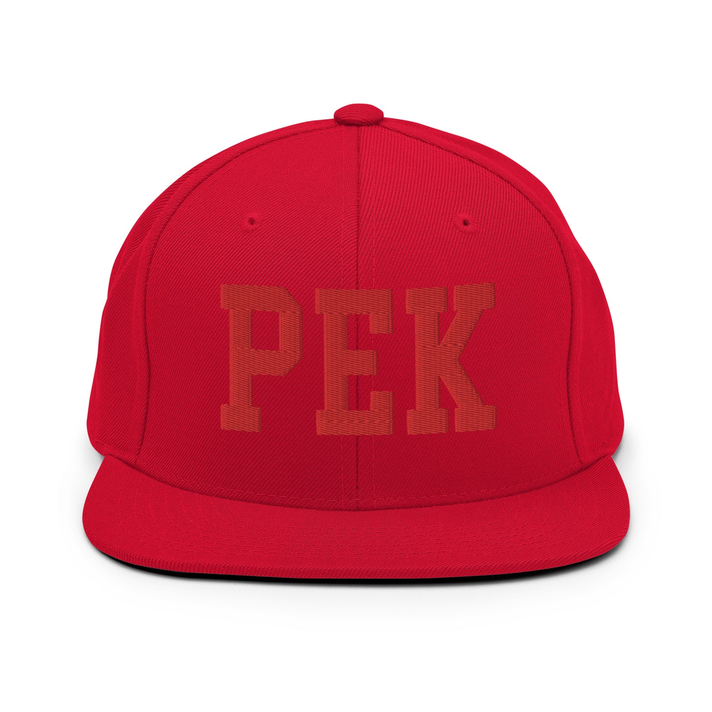 College-Style Classic Snapback Hat • Red • PEK Beijing • YHM Designs - Image 23