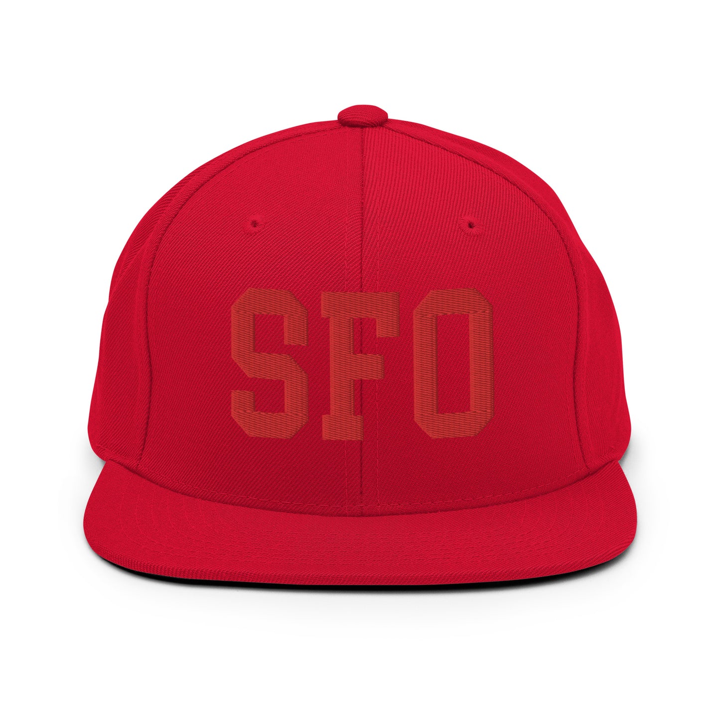 College-Style Classic Snapback Hat • Red • SFO San Francisco • YHM Designs - Image 23