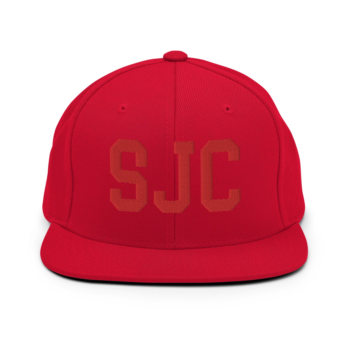 College-Style Classic Snapback Hat • Red • SJC San Jose • YHM Designs - Image 23