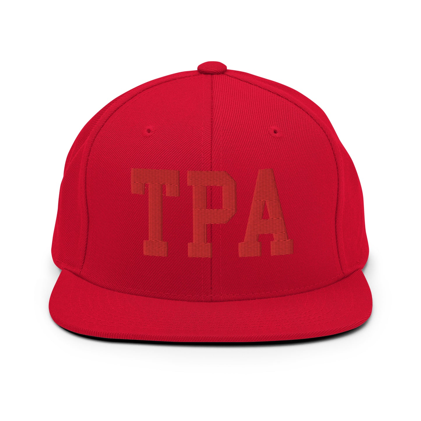 College-Style Classic Snapback Hat • Red • TPA Tampa • YHM Designs - Image 23