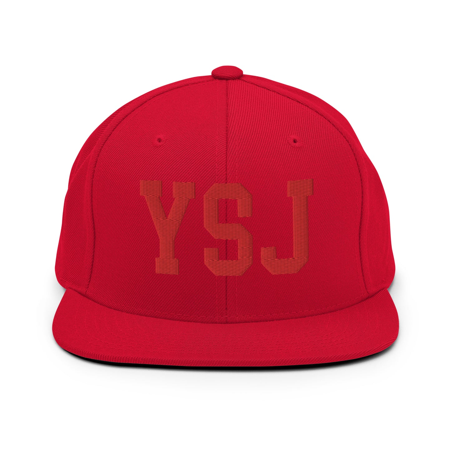 College-Style Classic Snapback Hat • Red • YSJ Saint John • YHM Designs - Image 23