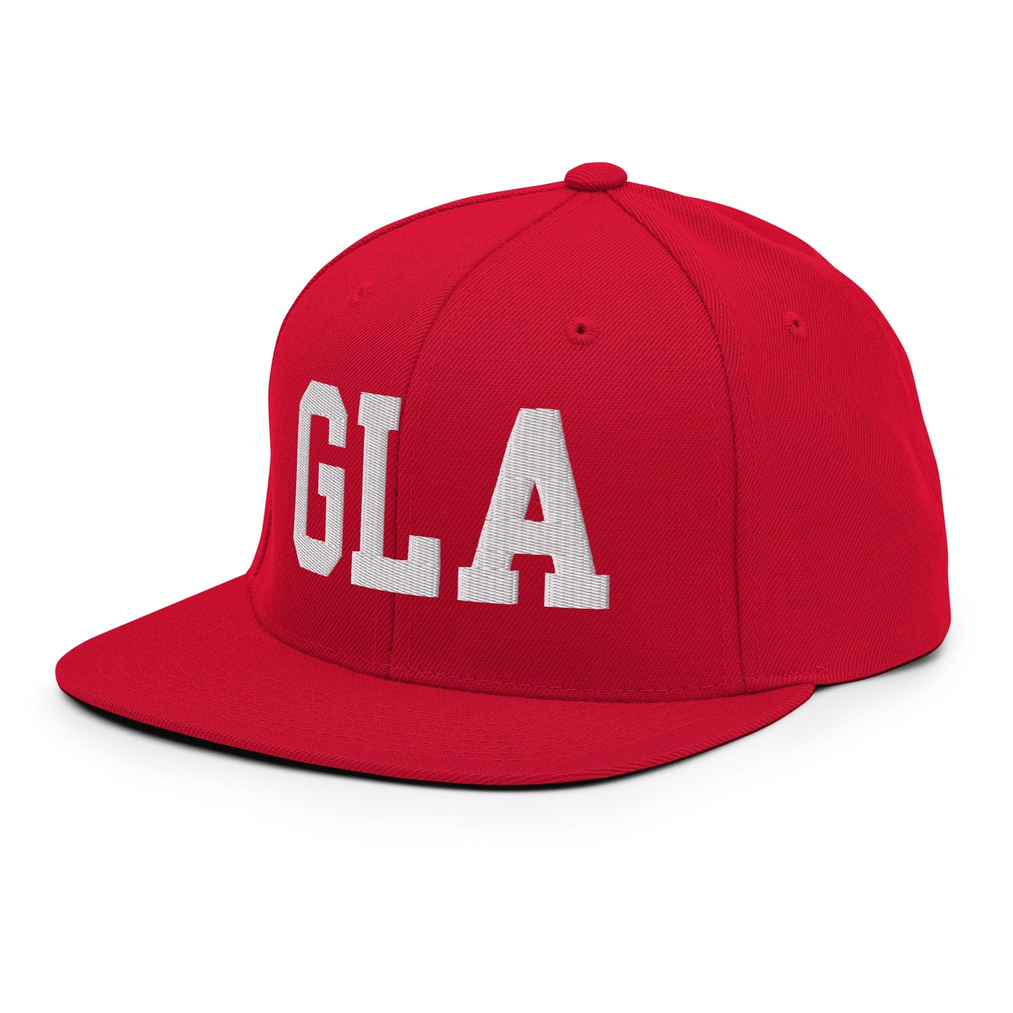 College-Style Classic Snapback Hat • White • GLA Glasgow • YHM Designs - Image 28