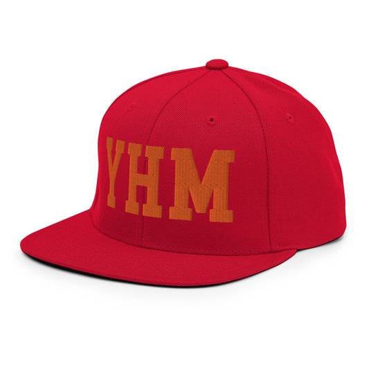 College-Style Classic Snapback Hat • Orange • YHM Hamilton Souvenir • YHM Designs - Image 01