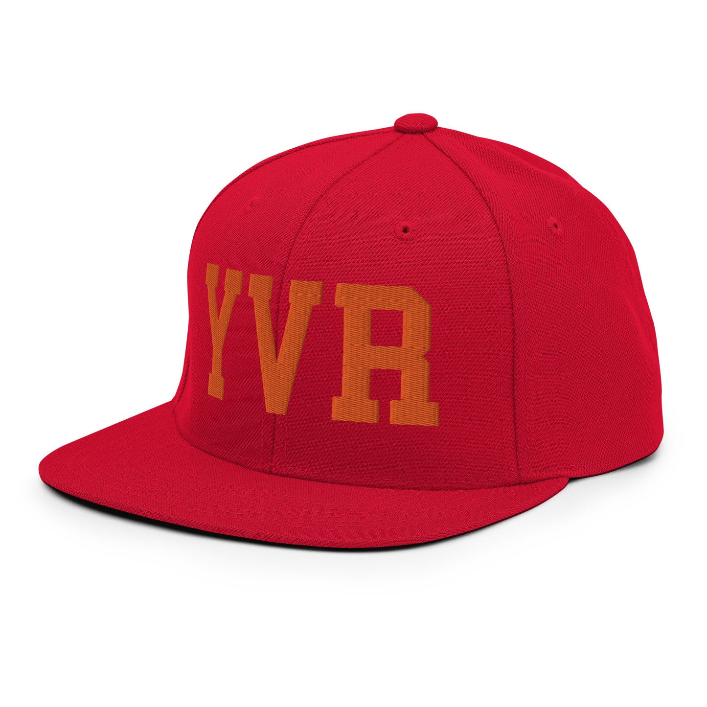 College-Style Classic Snapback Hat • Orange • YVR Vancouver • YHM Designs - Image 01