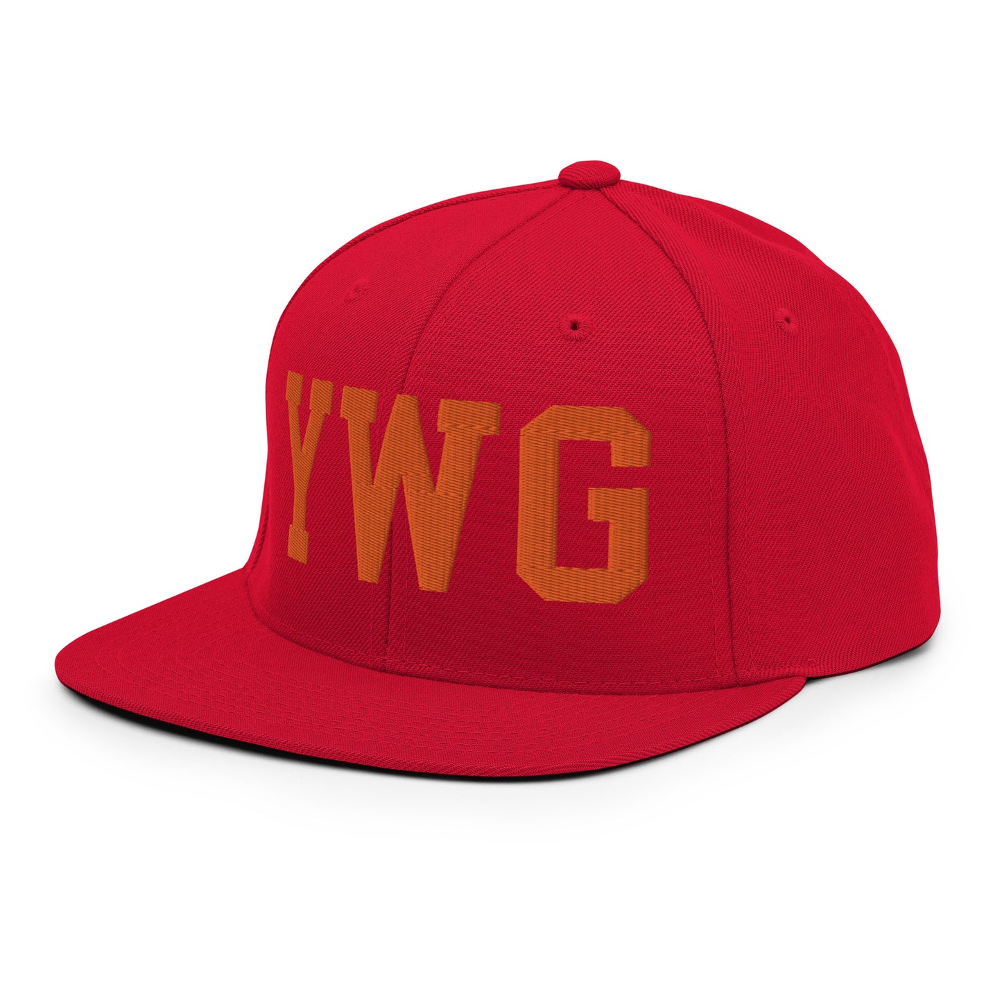 College-Style Classic Snapback Hat • Orange • YWG Winnipeg • YHM Designs - Image 01