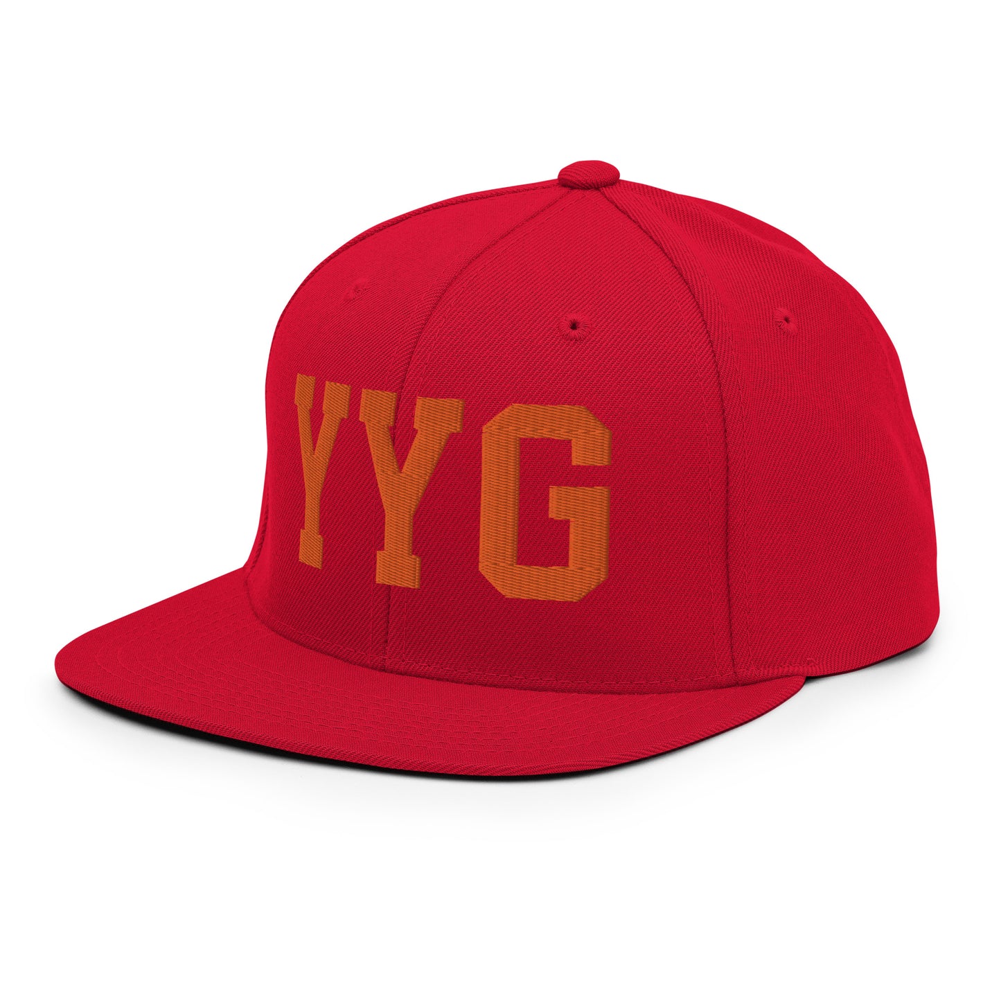 College-Style Classic Snapback Hat • Orange • YYG Charlottetown • YHM Designs - Image 01