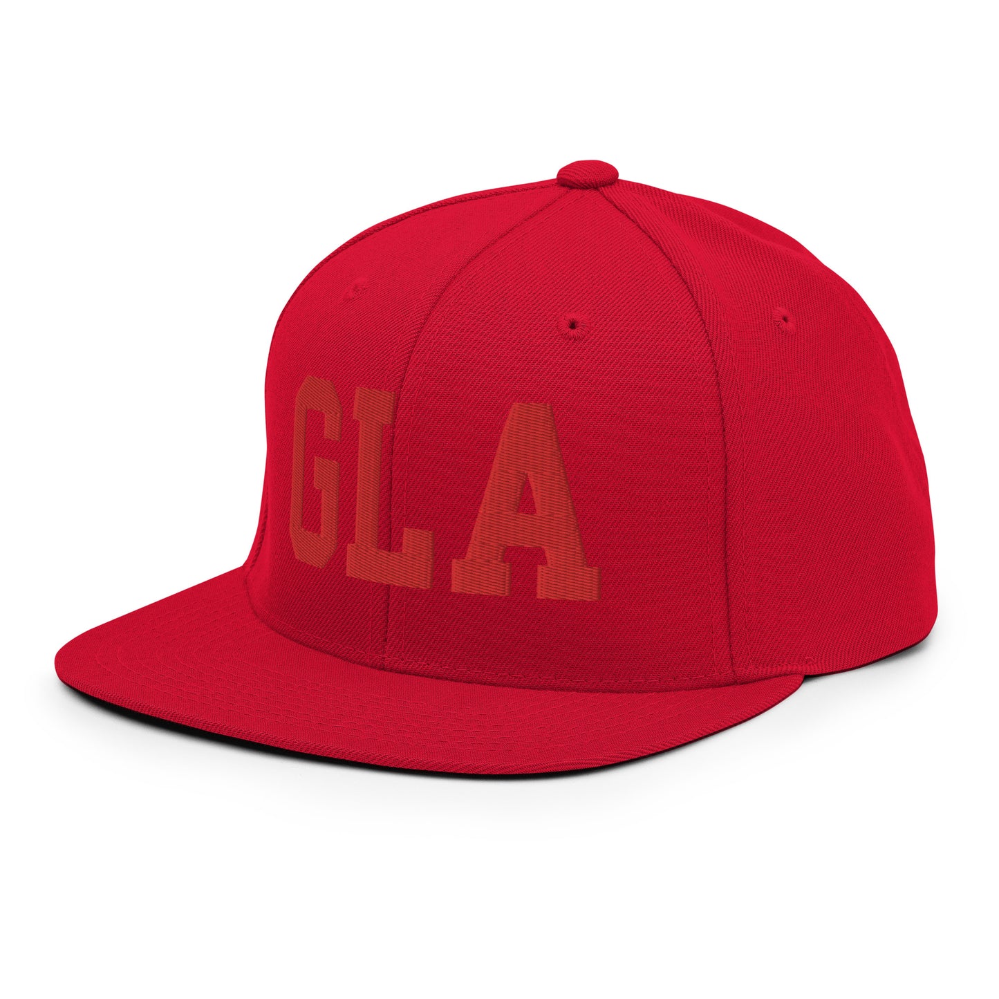 College-Style Classic Snapback Hat • Red • GLA Glasgow • YHM Designs - Image 25