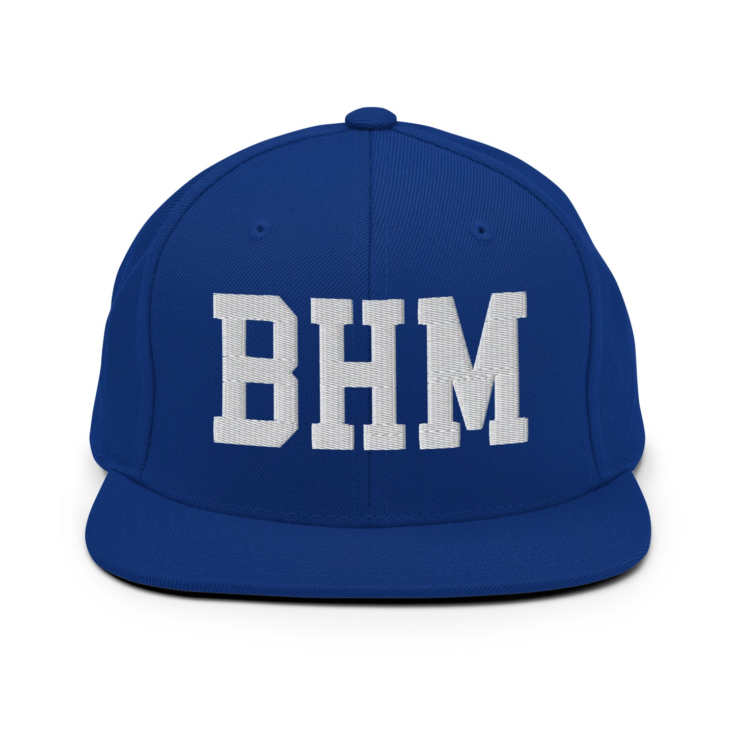 College-Style Classic Snapback Hat • White • BHM Birmingham • YHM Designs - Image 11
