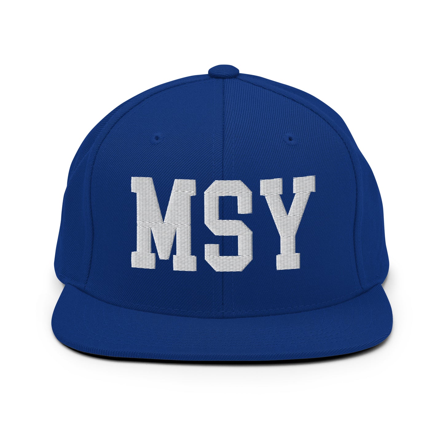 College-Style Classic Snapback Hat • White • MSY New Orleans Souvenir • YHM Designs - Image 11