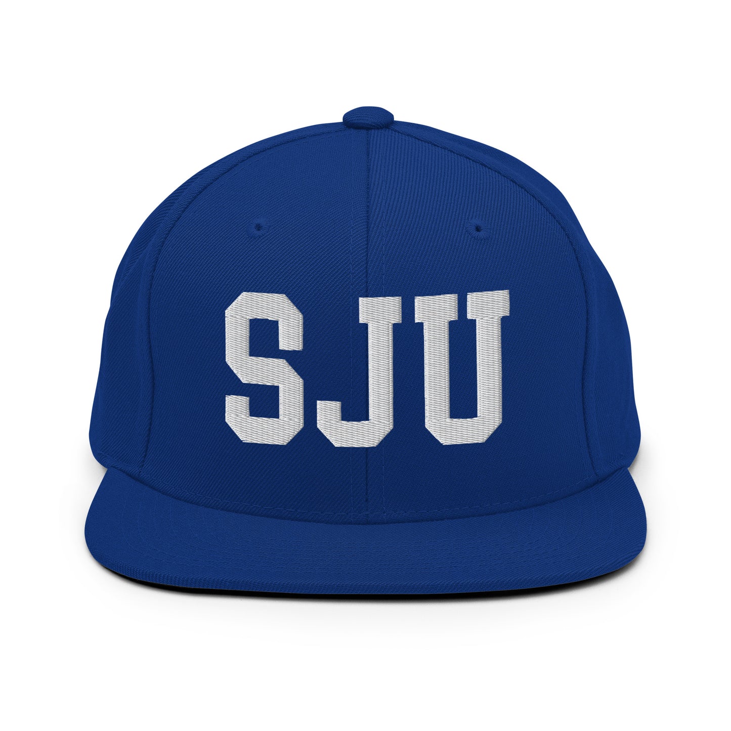 College-Style Classic Snapback Hat • White • SJU San Juan Souvenir • YHM Designs - Image 11