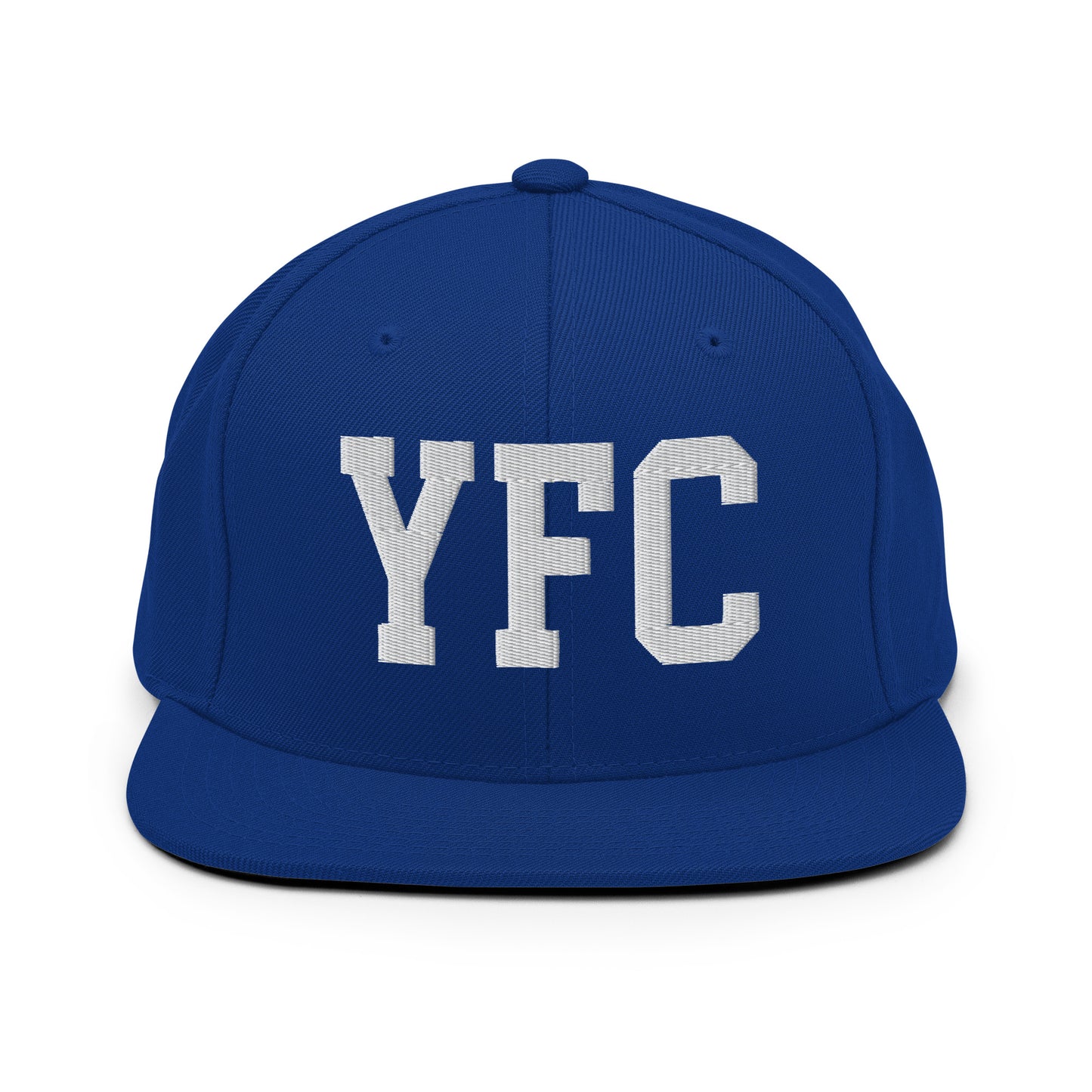 College-Style Classic Snapback Hat • White • YFC Fredericton Souvenir • YHM Designs - Image 11