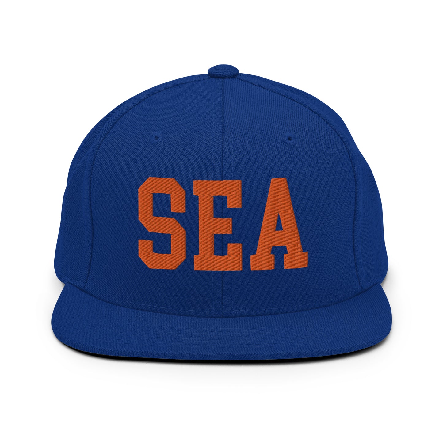 College-Style Classic Snapback Hat • Orange • SEA Seattle • YHM Designs - Image 15