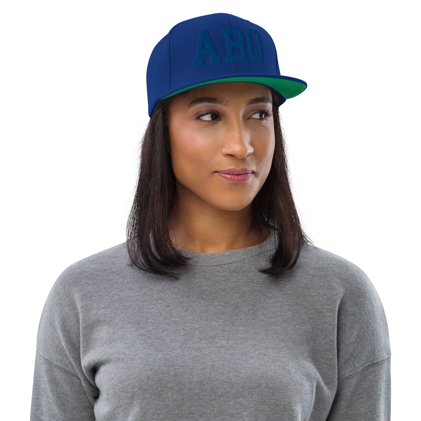 College-Style Classic Snapback Hat • Royal Blue • ABQ Albuquerque • YHM Designs - Image 04