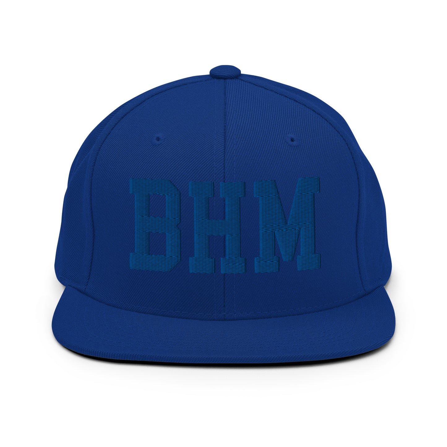College-Style Classic Snapback Hat • Royal Blue • BHM Birmingham • YHM Designs - Image 07