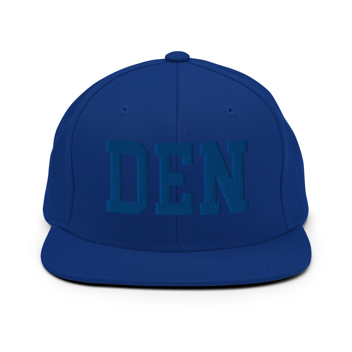 College-Style Classic Snapback Hat • Royal Blue • DEN Denver • YHM Designs - Image 07