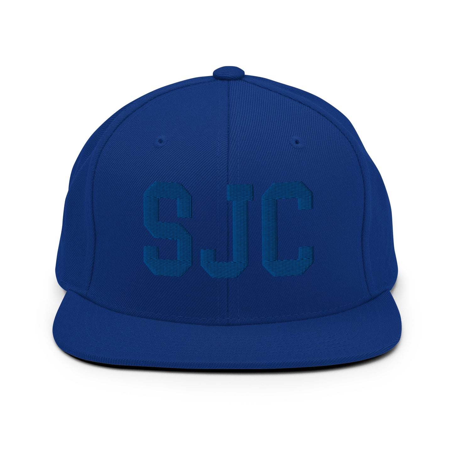 College-Style Classic Snapback Hat • Royal Blue • SJC San Jose • YHM Designs - Image 07