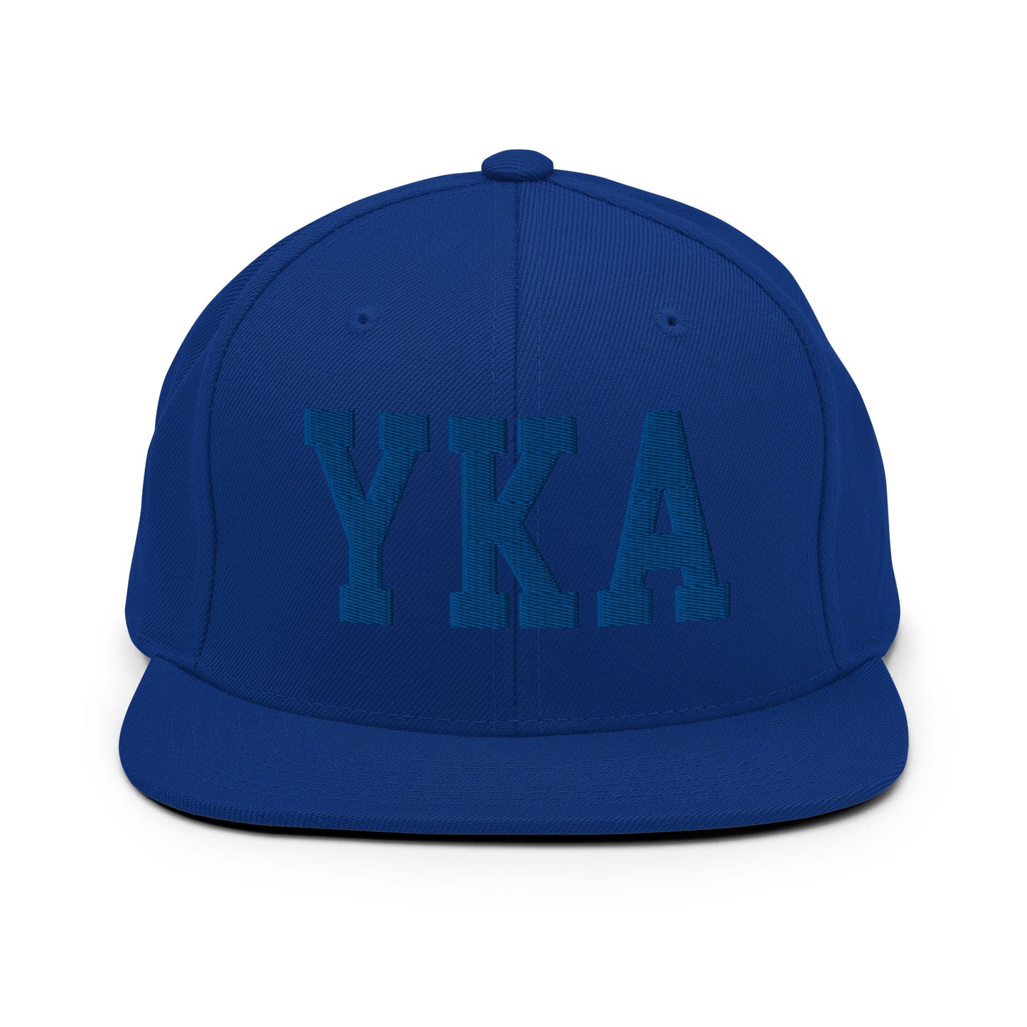 College-Style Classic Snapback Hat • Royal Blue • YKA Kamloops Souvenir • YHM Designs - Image 07
