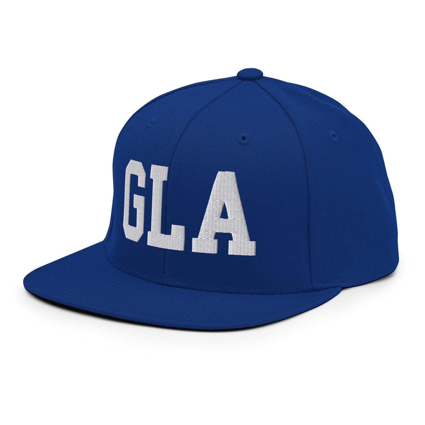 College-Style Classic Snapback Hat • White • GLA Glasgow • YHM Designs - Image 13