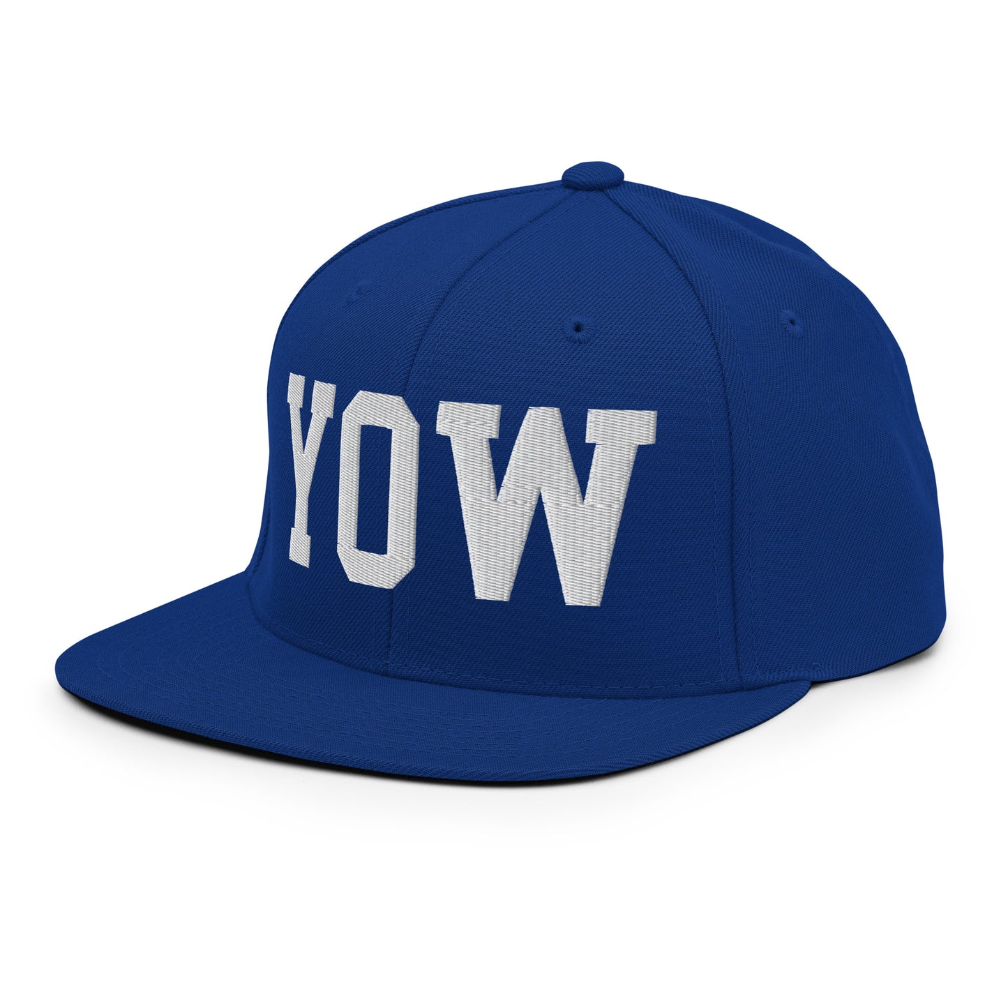 College-Style Classic Snapback Hat • White • YOW Ottawa • YHM Designs - Image 13