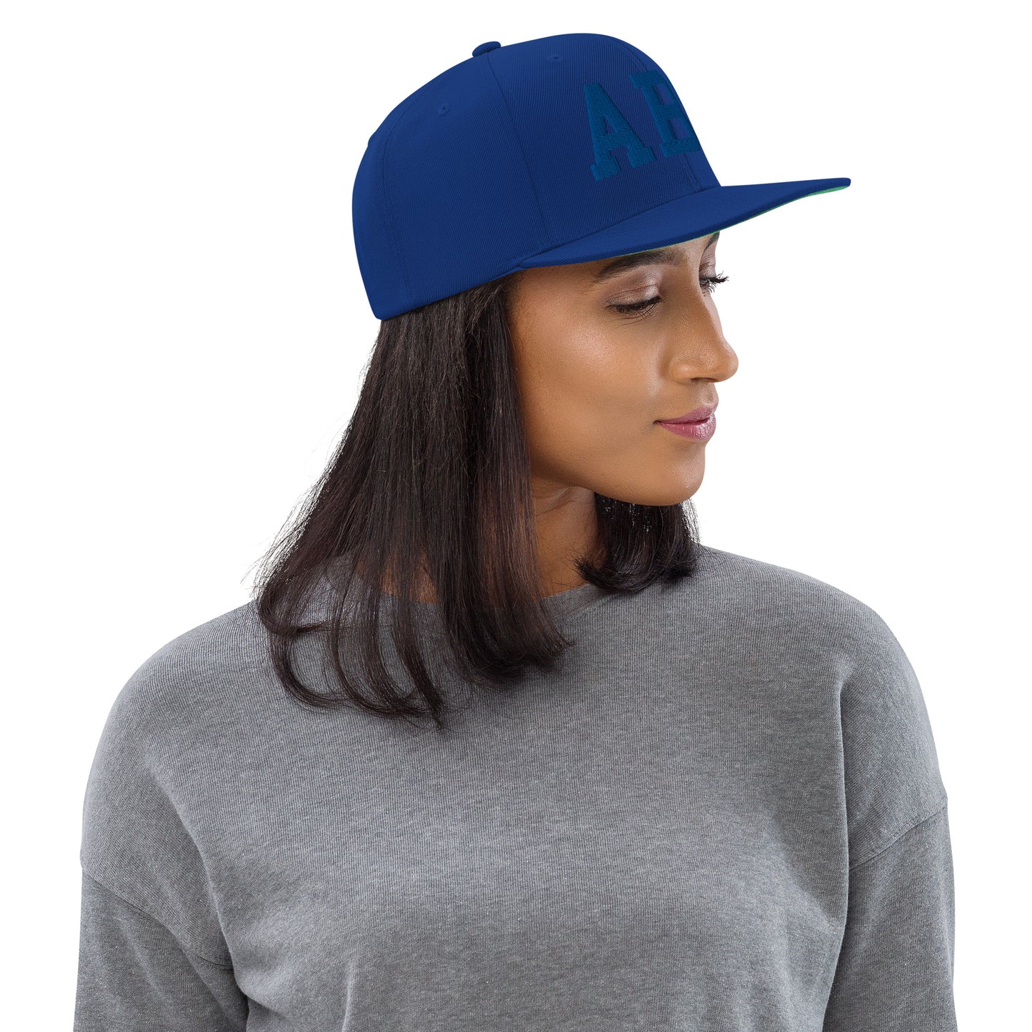 College-Style Classic Snapback Hat • Royal Blue • ABQ Albuquerque Souvenir • YHM Designs - Image 02