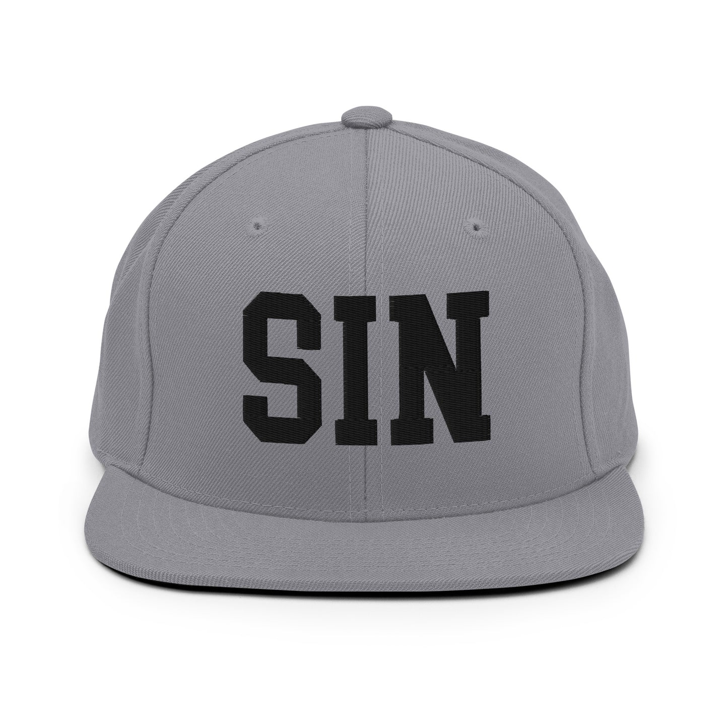 College-Style Classic Snapback Hat • Black • SIN Singapore Souvenir • YHM Designs - Image 19