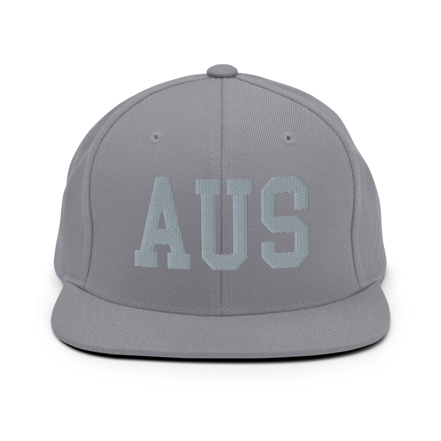 College-Style Classic Snapback Hat • Grey • AUS Austin Souvenir • YHM Designs - Image 14