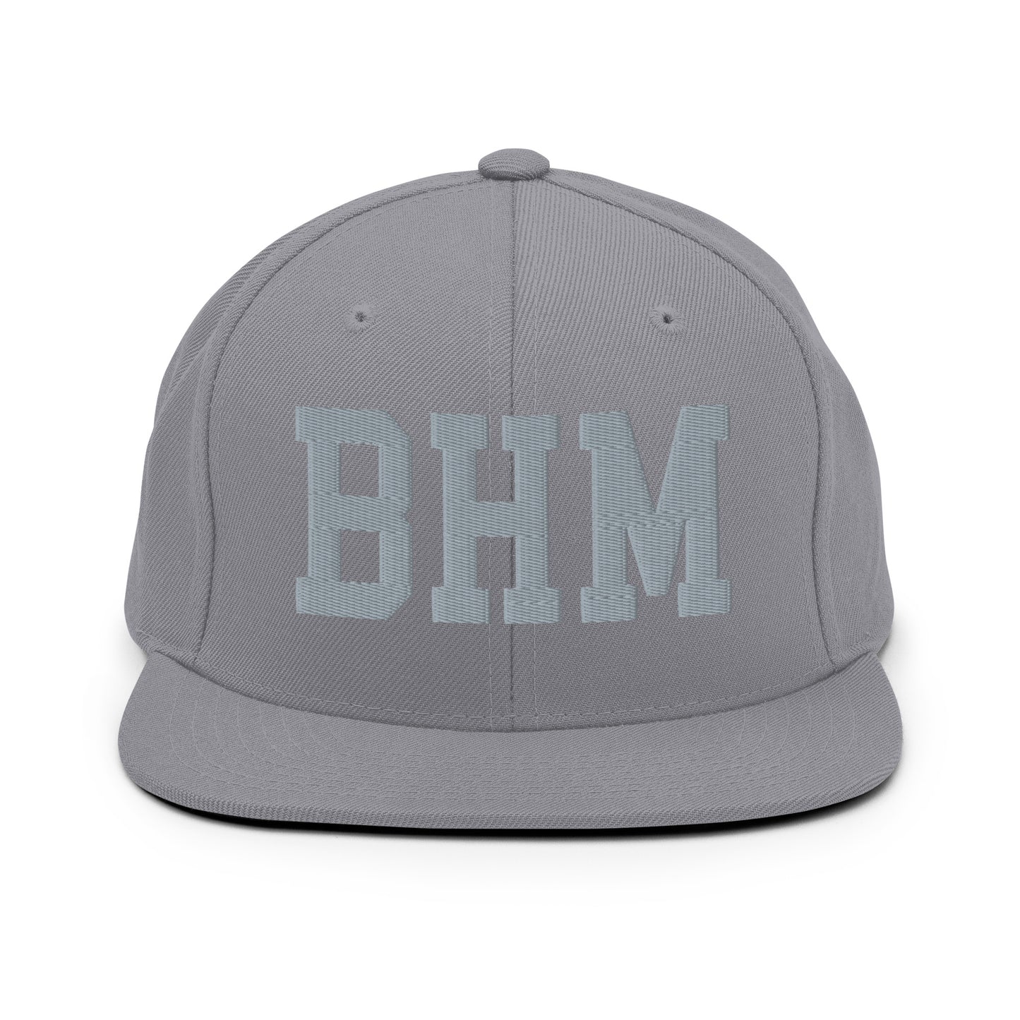 College-Style Classic Snapback Hat • Grey • BHM Birmingham • YHM Designs - Image 14