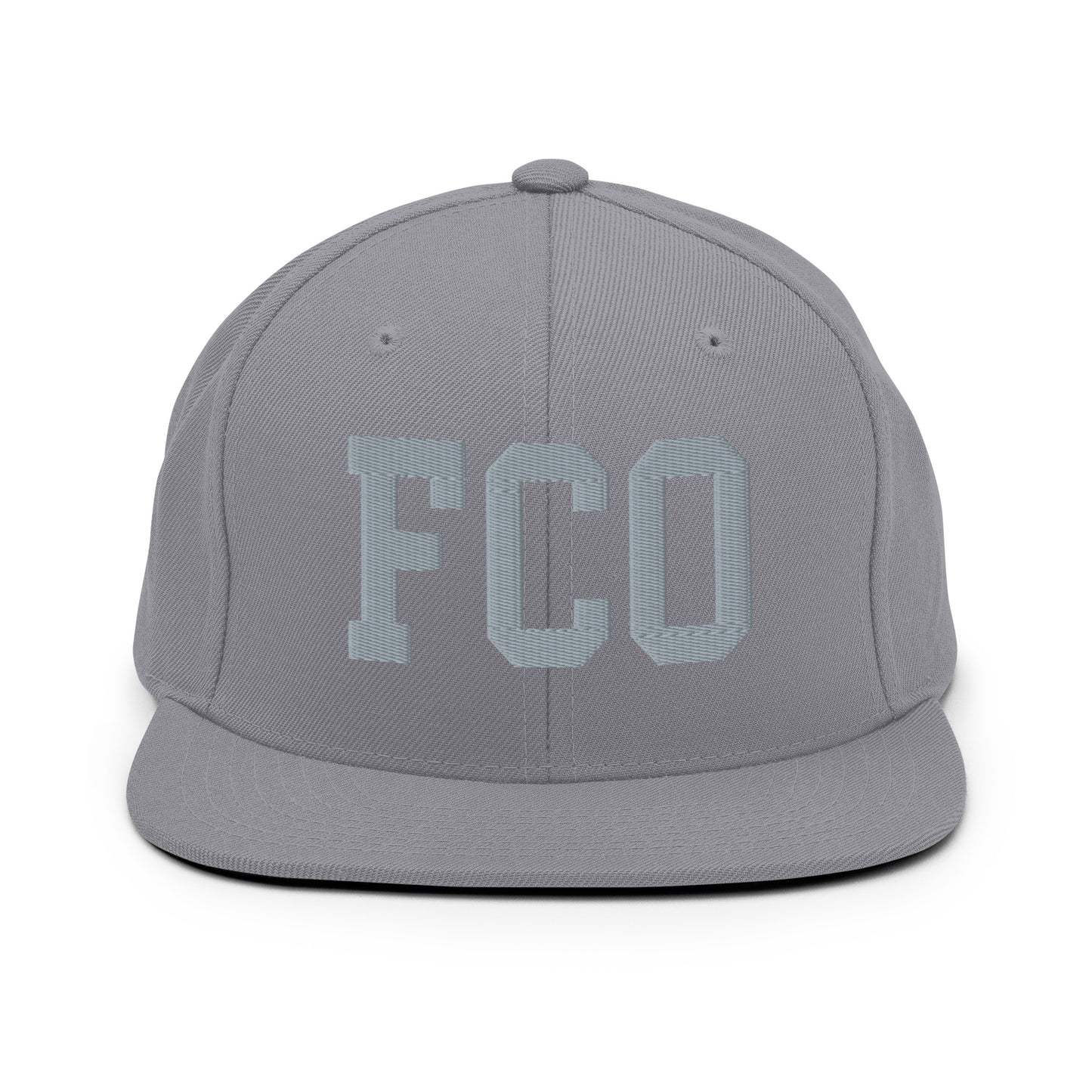 College-Style Classic Snapback Hat • Grey • FCO Rome Souvenir • YHM Designs - Image 14