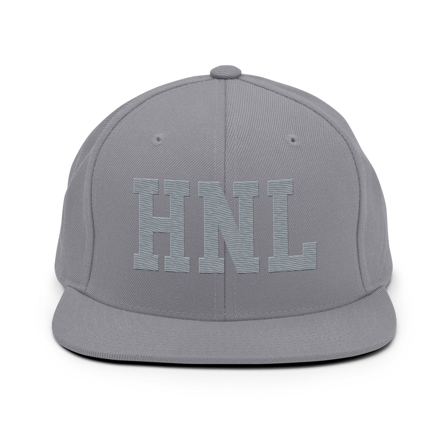 College-Style Classic Snapback Hat • Grey • HNL Honolulu Souvenir • YHM Designs - Image 14