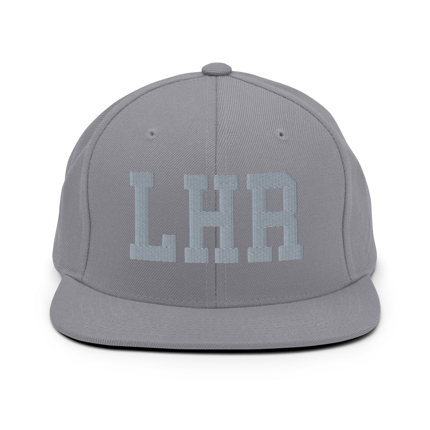 College-Style Classic Snapback Hat • Grey • LHR London Souvenir • YHM Designs - Image 14