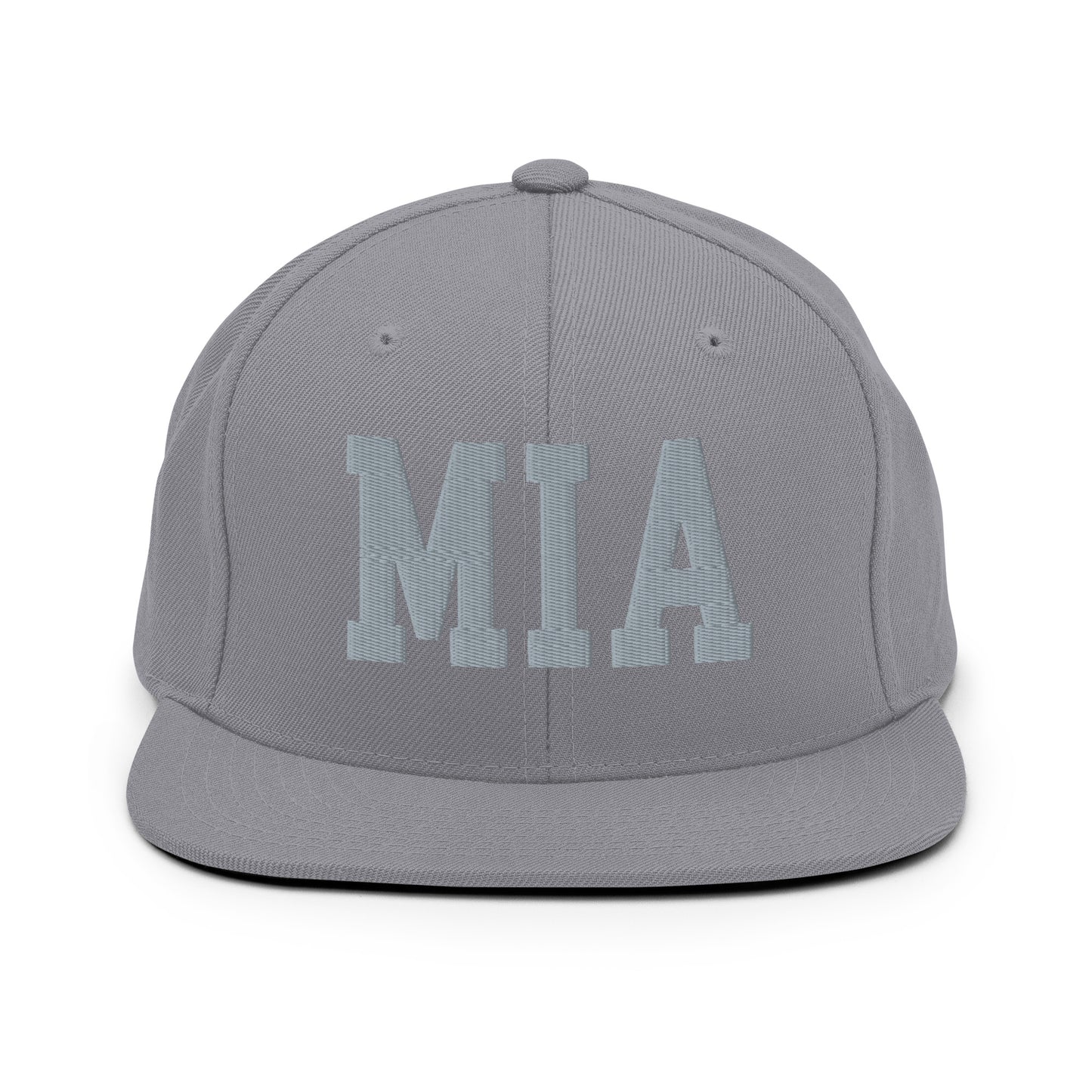 College-Style Classic Snapback Hat • Grey • MIA Miami • YHM Designs - Image 14